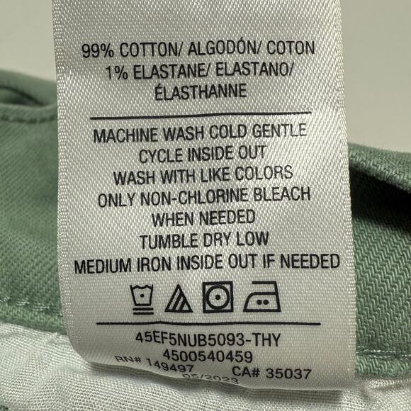 Joe’s Jeans High Rise 26 Green Wide Leg Raw Hem Cropped Pants Thyme - Picture 6 of 6